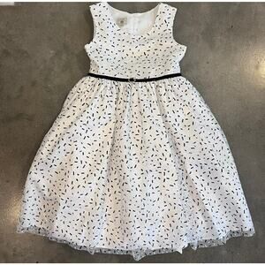 Marmellata Black White Sprinkle Tool formal event dress Girls 7